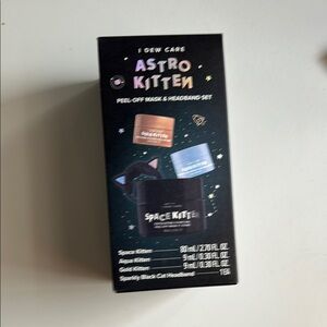 NWT I Dew Care Astro Kitten Peel-Off Mask & Headband Set